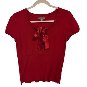 Apt 9 Red Top with Bow Detail